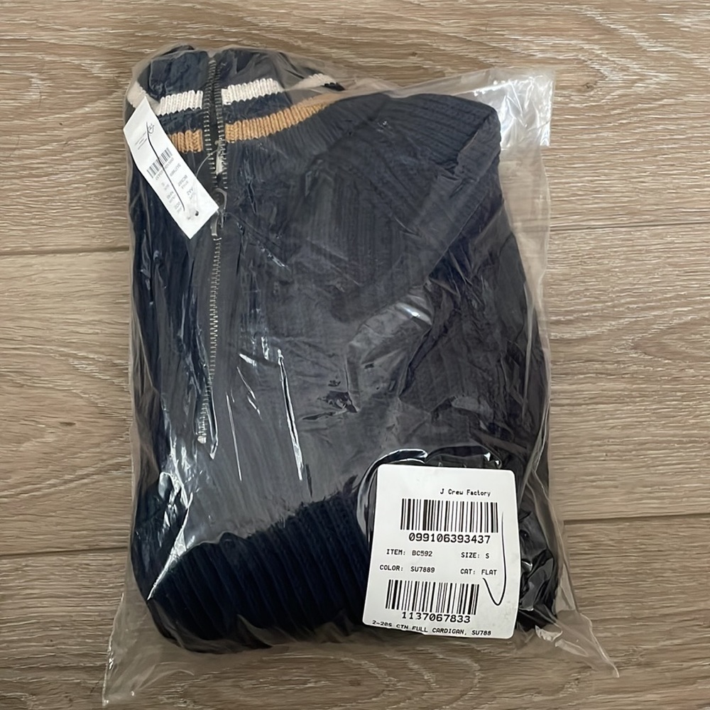 J Crew Factory Ribbed cotton half-zip sweater BC592 - Picture 2 of 2